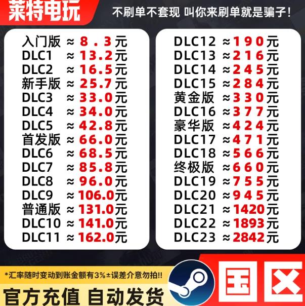 官方秒发steam充值国区余额充值卡cdk礼品卡钱包兑换...